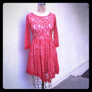 Free People lace dress with attached slip